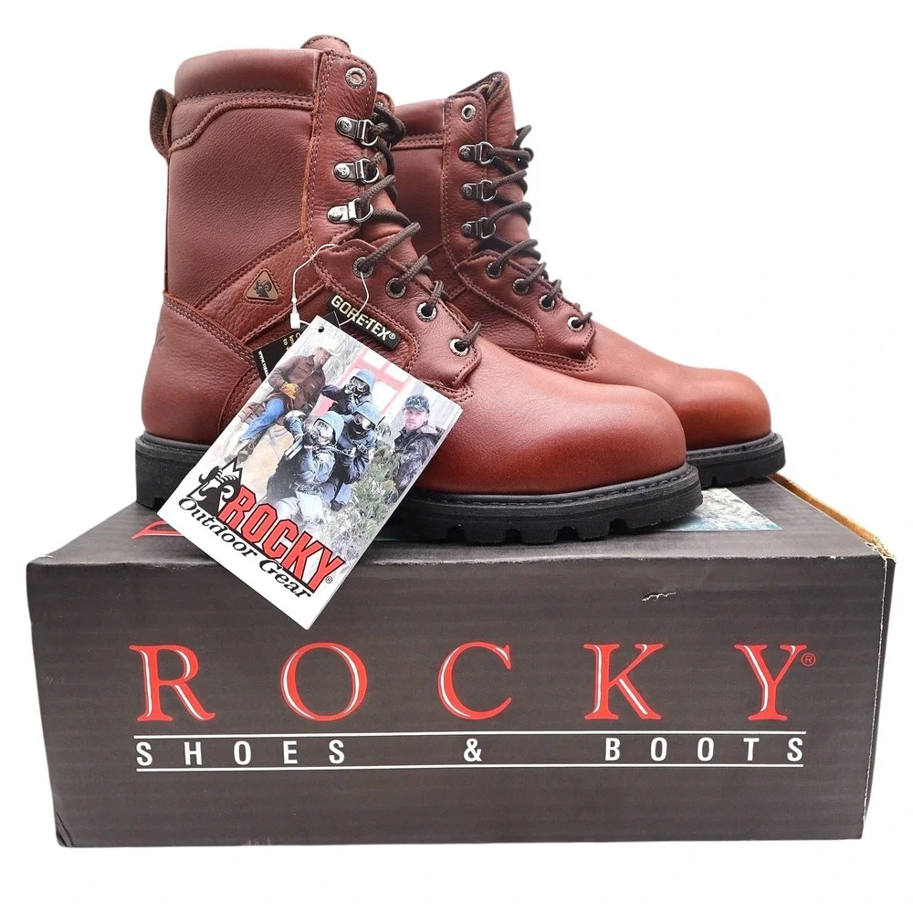 Rocky 6224 Steel Toe Ranger Work Boots Mens 9.5 Brown Leather GORE-TEX NIB